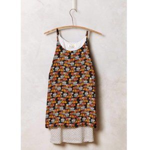 Anthro Porridge Suitcase Layered Swing Tank Top